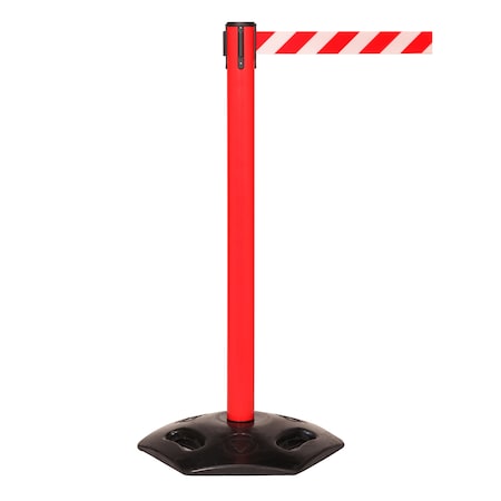 Queue Solutions WeatherMaster 250, Red, 11' Red/White THIS LINE IS CLOSED Belt WMR250R-RWLC110